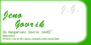 jeno govrik business card